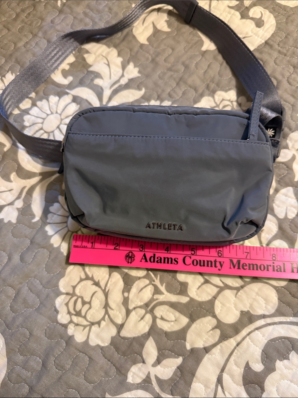 Athleta Slate Gray Waist Bag with Adjustable Strap